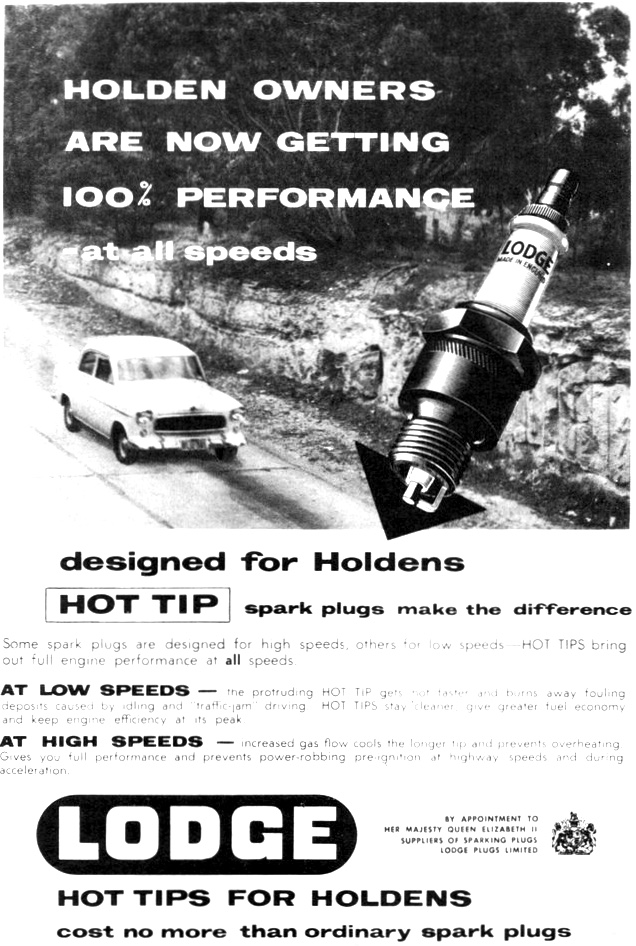 1959 Lodge Spark Plugs FE Holden